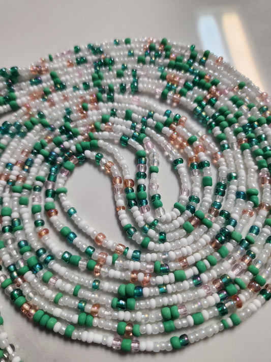 Green, pink and white mixed